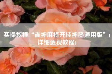 实操教程“雀神麻将开挂神器通用版”(详细透视教程)