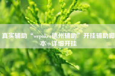 真实辅助“wepoker德州辅助	”开挂辅助脚本+详细开挂