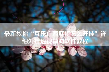 最新教你“互乐广西麻将怎么开挂”详细外挂透视辅助软件教程