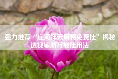 强力推荐“庄河祥云麻将免费挂”揭秘透视辅助万能挂用法