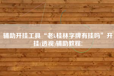 辅助开挂工具“老k桂林字牌有挂吗”开挂(透视)辅助教程!