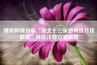 辅助教程分享“浙北十三张透视挂开挂教程	”开挂详细安装教程