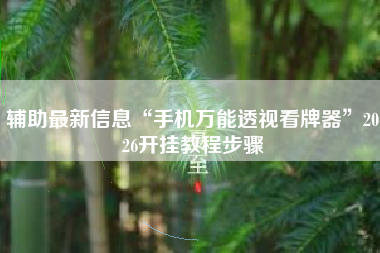 辅助最新信息“手机万能透视看牌器	”2026开挂教程步骤