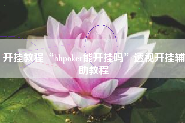 开挂教程“hhpoker能开挂吗”透视开挂辅助教程