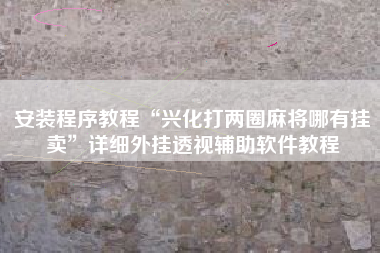 安装程序教程“兴化打两圈麻将哪有挂卖”详细外挂透视辅助软件教程