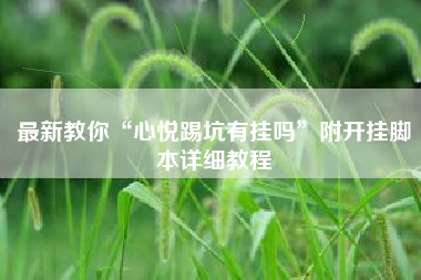 最新教你“心悦踢坑有挂吗	”附开挂脚本详细教程