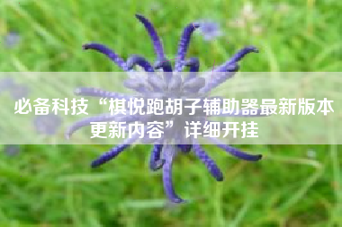 必备科技“棋悦跑胡子辅助器最新版本更新内容	”详细开挂