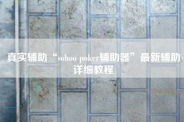 真实辅助“sohoo poker辅助器”最新辅助详细教程