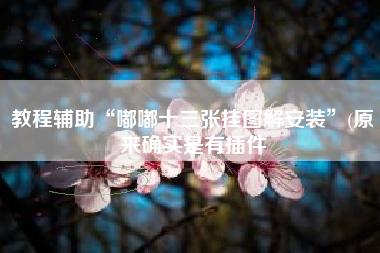 教程辅助“嘟嘟十三张挂图解安装”(原来确实是有插件