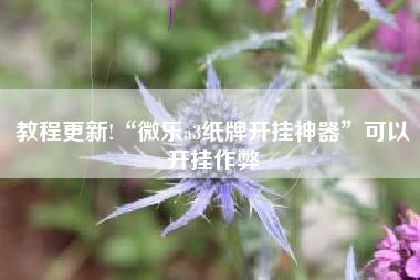 教程更新!“微乐a3纸牌开挂神器”可以开挂作弊