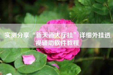 实测分享“新天道大厅挂	”详细外挂透视辅助软件教程