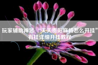 玩家辅助神器:“天天贵阳麻将怎么开挂”有挂详细开挂教程