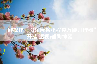 一键操作“微乐麻将小程序万能开挂器	”开挂(透视)辅助神器