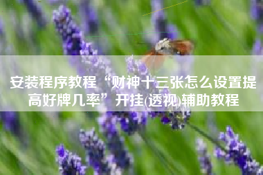 安装程序教程“财神十三张怎么设置提高好牌几率	”开挂(透视)辅助教程