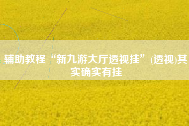 辅助教程“新九游大厅透视挂	”(透视)其实确实有挂