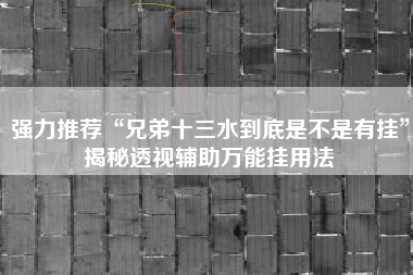 强力推荐“兄弟十三水到底是不是有挂”揭秘透视辅助万能挂用法