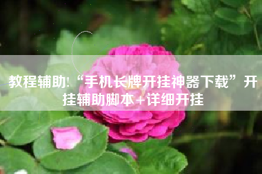 教程辅助!“手机长牌开挂神器下载”开挂辅助脚本+详细开挂