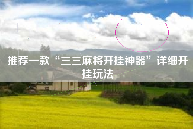 推荐一款“三三麻将开挂神器	”详细开挂玩法