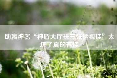 助赢神器“神盾大厅拼三张透视挂	”太坑了真的有挂