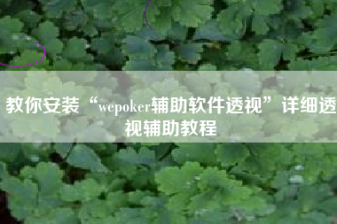 教你安装“wepoker辅助软件透视”详细透视辅助教程
